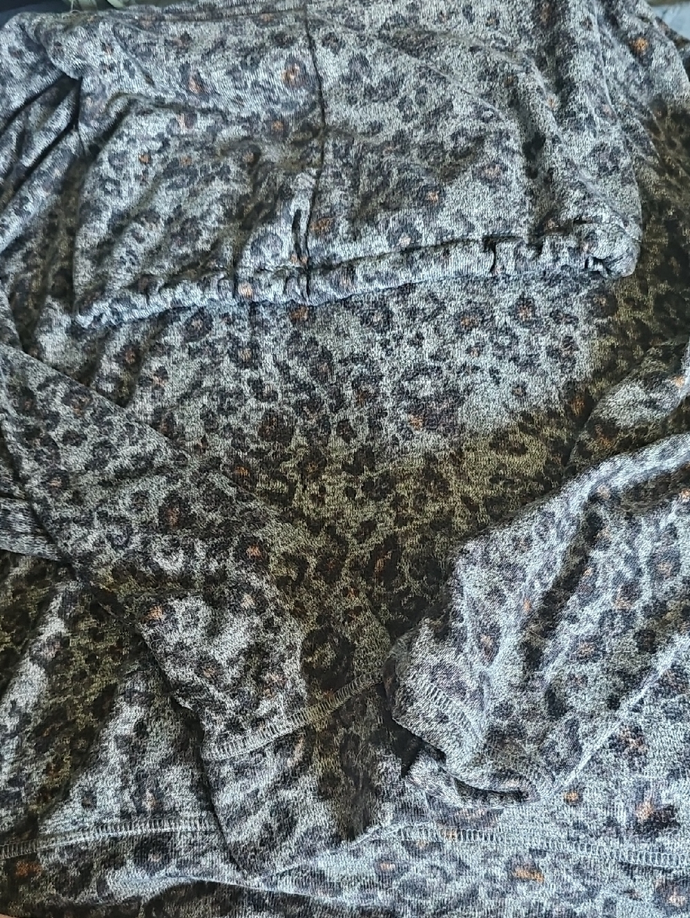 Maurices Heathered Gray Leopard Accent Pullover
